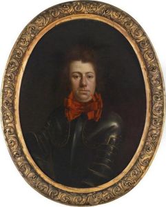 Portrait Of A Man In A Cuirass And Wearing A Large Red Ribbon