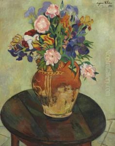 Bouquet De Fleurs Sur Un Gueridon by Suzanne Valadon