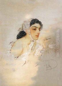 Young Lady by Mihaly von Zichy