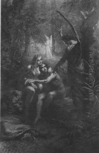 Illustration to Imre Madachs The Tragedy of Man- In the Paradise Scene 2 1887 by Mihaly von Zichy