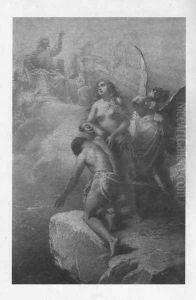 Illustration to Imre Madachs The Tragedy of Man- Outside the Paradise Scene 15 1887 by Mihaly von Zichy