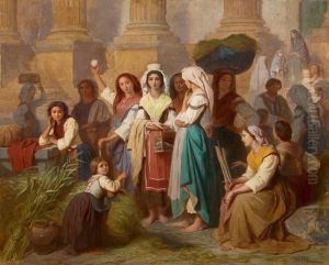 An Italian Market Scene by Theodore Valerio