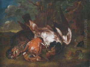 Jagdstilleben Mit Erlegten Vogeln by Dirk Valkenburg