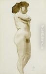 Standing Female Nude by Felix Edouard Vallotton