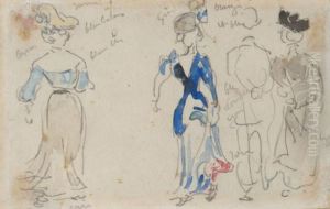 La Promenade, Quatre Personnages De Dos by Louis Valtat
