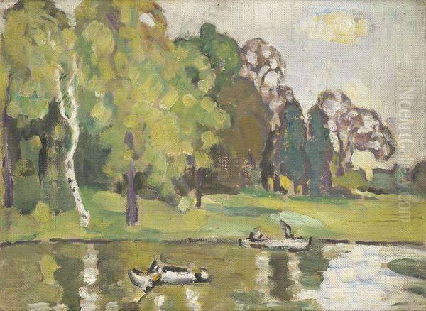 Barque Sur Le Lac Du Bois De Boulogne - view 1