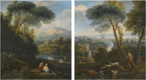 A Roman Landscape With A Shepherd And His Flock by Jan Frans Van Bloemen (Orizzonte)