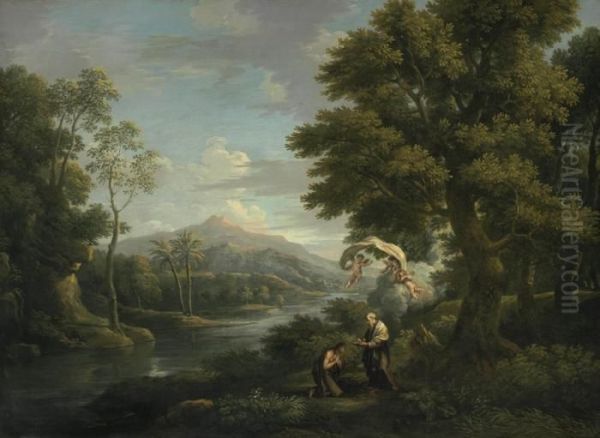 Landscape With The Communion Of Saint Mary Of Egypt by Jan Frans Van Bloemen (Orizzonte)