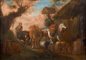 Troupeau A L'entree D'un Village