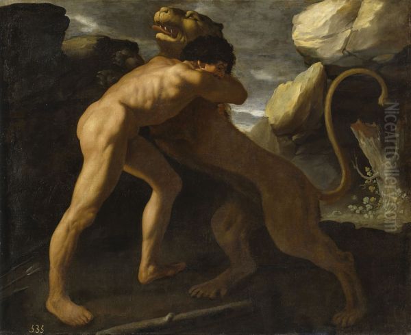 Hercules Fighting with the Nemean Lion - view 1