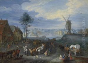 A Village With A Windmill thumbnail