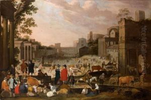 Bergers Et Promeneurs Dans Un Paysage Avec Des Ruines Antiques