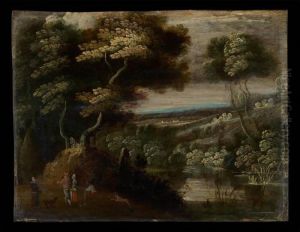 Conversation Sur Fond De Paysage by Gillis van Coninxloo