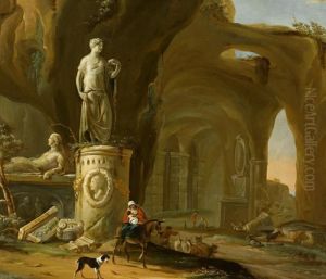 Blick In Eine Grotte Mit Verschiedenen Denkmalern
