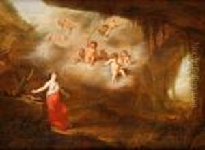 Maria Magdalena En Engeltjes In Een Grot by Abraham van Cuylenborch