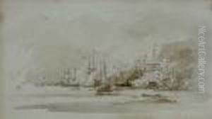 War And Rowing Boats by Willem I Van De Velde