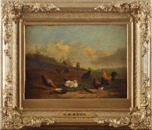 Chickens And Other Birds by Adolf-Julius Berg