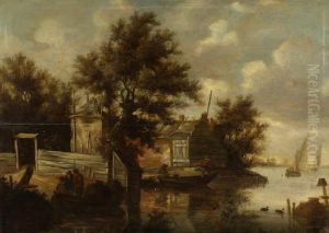 Landscape With Fishermen by Anthony Jansz. Van Der Croos