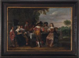 Elegant Figures On A Terrace