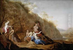 Nymphs Beside A River, An Open Landscape Beyond Nymphs Beside A River, An Open Landscape Beyond
