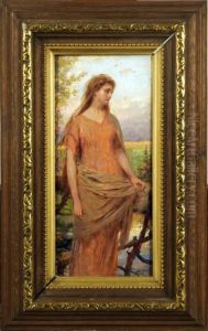 Jeune Femme Dans Un Paysage by Piet Van Der Ouderaa