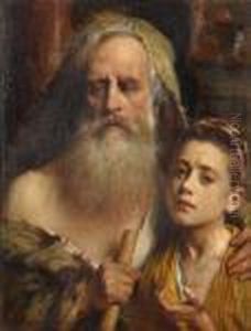 Oude, Blinde Grijsaard Met Bedelknaap by Piet Van Der Ouderaa