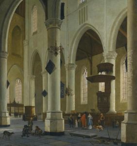 Delft 1611/12 - 1675
The Interior Of The Nieuwe Kerk In Delft by Hendrick Van Vliet
