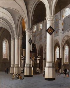 Interno Della Nieuwe Kerk Di Delft Con La Tomba Di Guglielmo D'orange