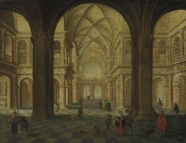 A Church Interior With Figures - view 1