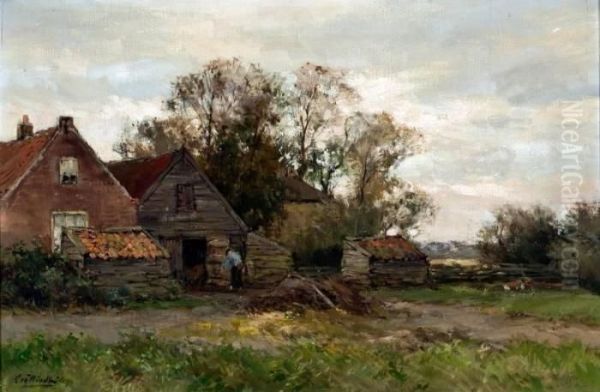 Boerenerf Met Werkende Boer - view 1