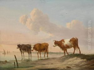 Cows By The Water by Dyonis Van Dongen