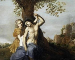 Angelica And Medoro by Philip Le Petit Van Dyk