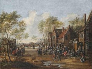 Buntes Treiben Auf Einer Dorfkirmes by Barend Gael or Gaal