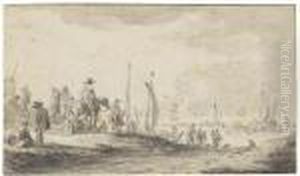 Beach Scene by Jan van Goyen