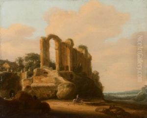 Romische Landschaft Mit Castello Dell'aqua Giulia by Pieter Anthonisz. van Groenewegen