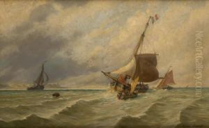 Bateaux De Peche Au Large De Douvres by Jacob Eduard Van Heemskerck Van Beest