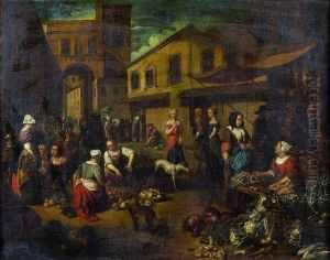 scene De Marche by Matheus van Helmont