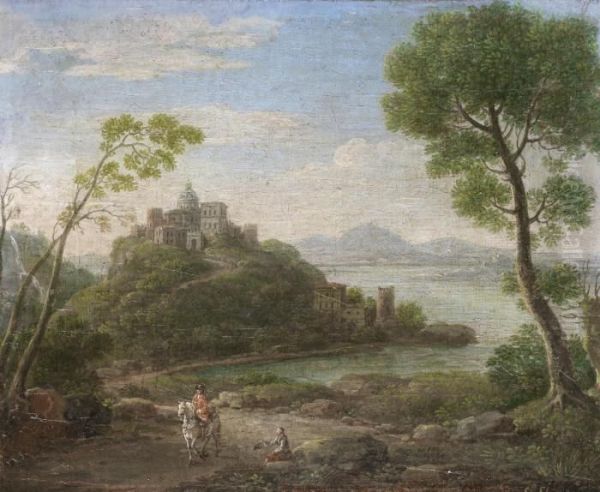 A Traveller And A Beggar In An Open Landscape, With A Walled City In The Distance; - view 1