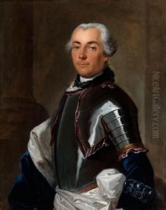 Portrait Eines Adeligen Im Harnisch by Louis-Michel Van Loo