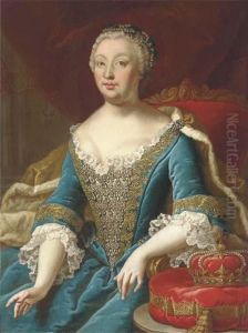 Portrait Of Maria Theresa by Ircle Of Martin Van Mytens