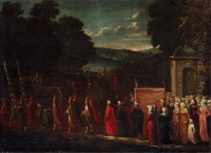Osmanischer Hochzeitszug by Jan-Baptiste Vanmour