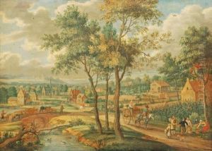 A Pastoral Landscape With A Farm by Isaak van Oosten