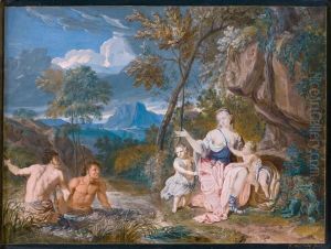 Les Paysans Refusant A Latone De Se Desalterer by Richard van Orley