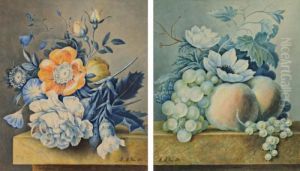 Une Paire De Bouquet De Fleurs by Maria Margrita Van Os