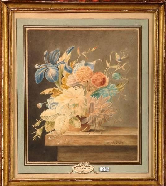 Vase De Fleurs Sur Un Entablement - view 1