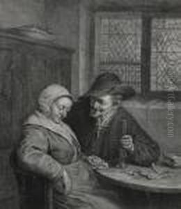 Man And Woman Seated At A Table Man And Woman Seated At A Table