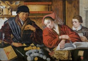 L'esattore Delle Tasse E La Moglie by Marinus van Reymerswaele