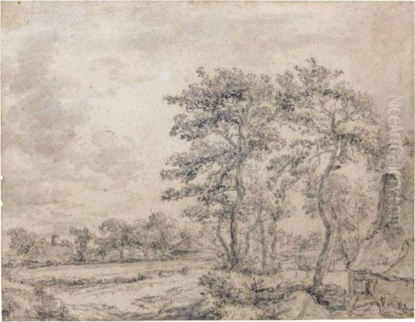Wooded Landscape With Cottages - view 1