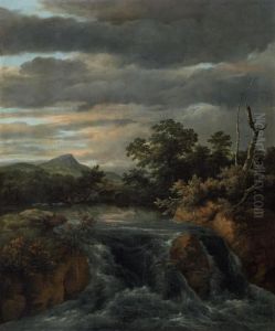 Waldlandschaft Mit Wasserfall by Jacob Van Ruisdael