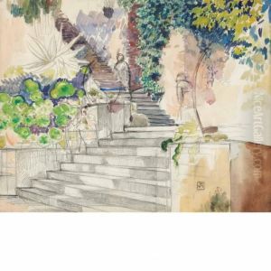Study Of A Staircase by Theo van Rysselberghe